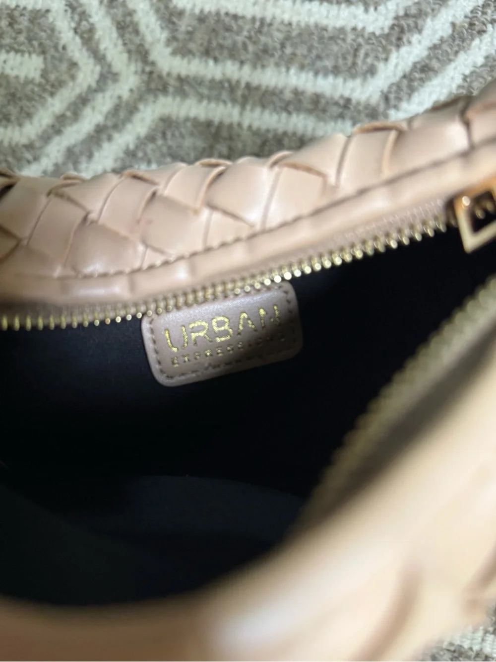 Urban Expressions Neutral Woven Hobo Bag - Beige